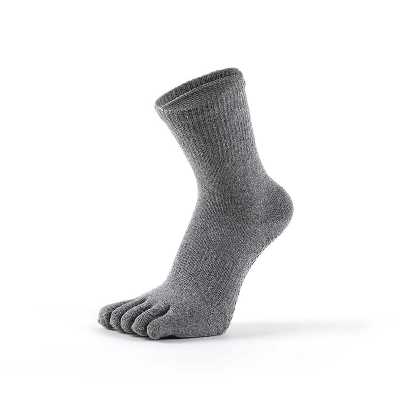 Gray five-toe sock on a white background,pilate men socks