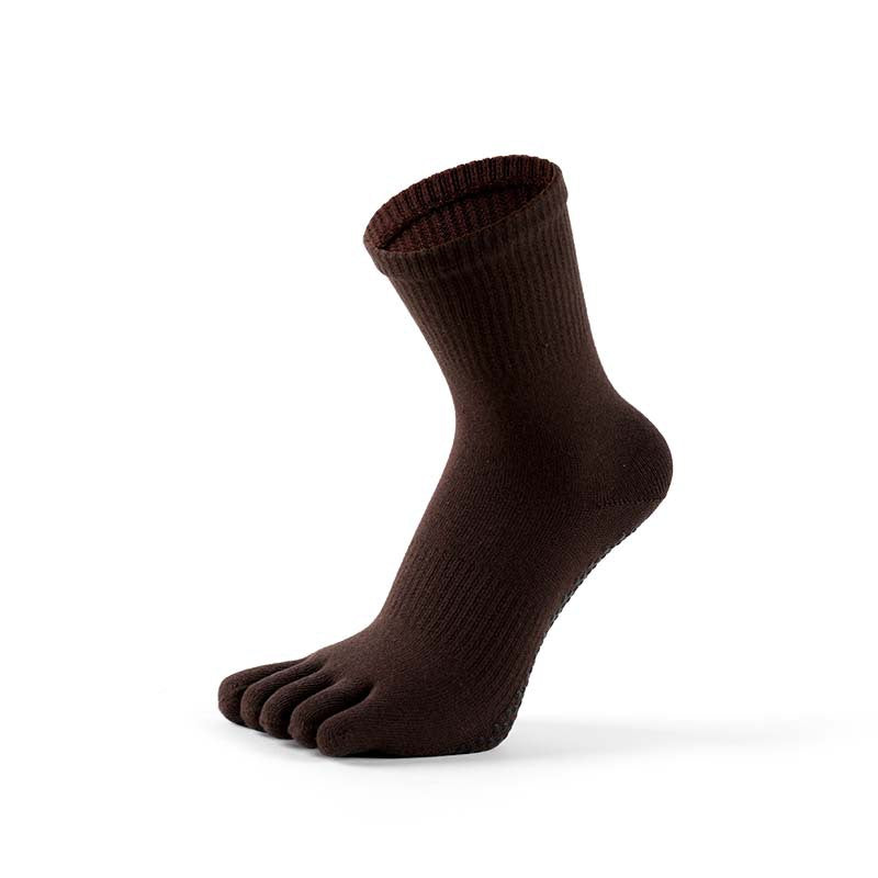 Brown five-toe sock on a white background, pilate men socks