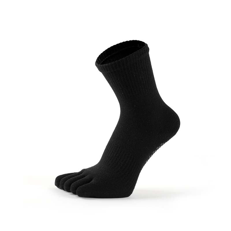Black five-toe sock on a white background,pilate men socks